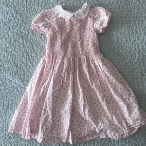 Pink Floral Girls Easter Dress